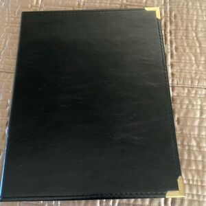 Black notepad holder with Gold Accents